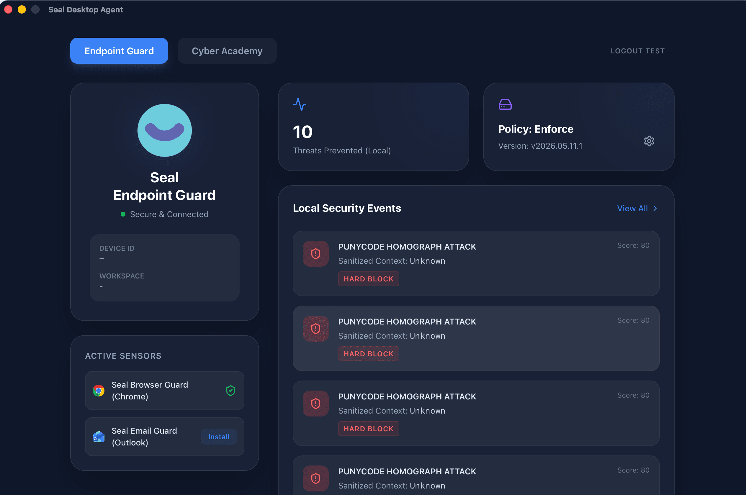 Seal Desktop App UI